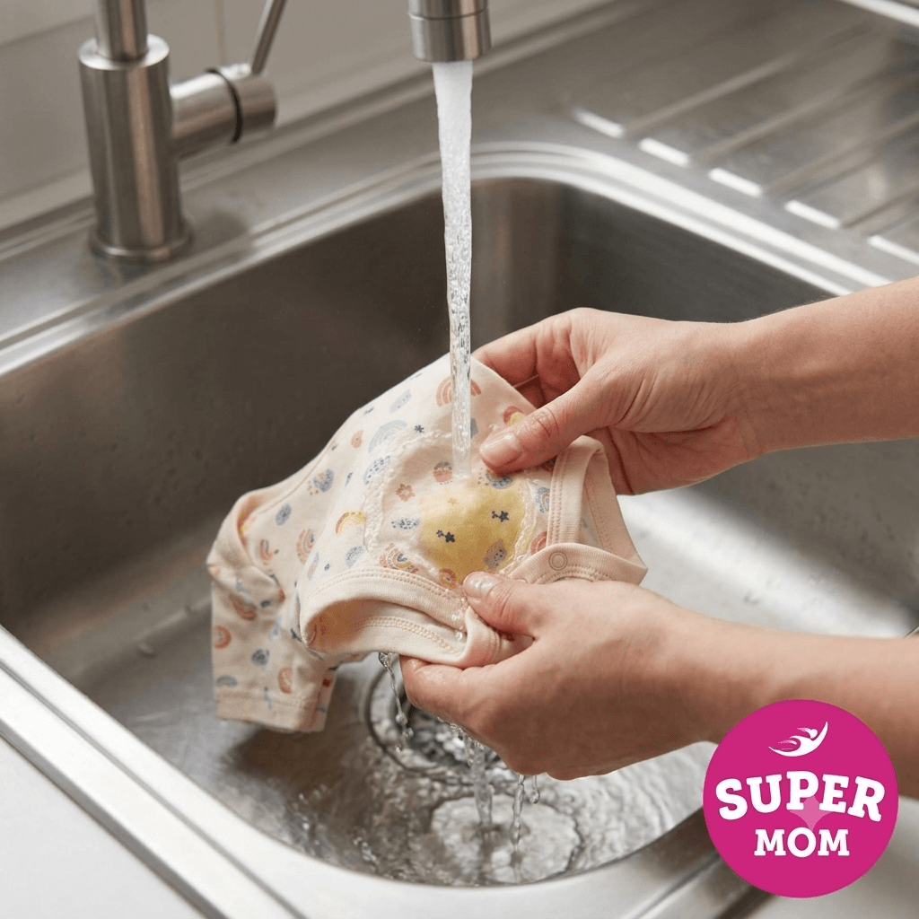 Rinse immediately with cold water
